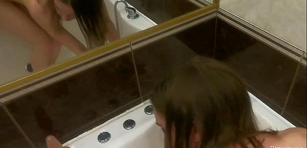  EMMI CAUGHT SHOWER MASTURBATING ROOMMATE JOINS AND FUCKED HER